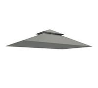 Outsunny Tetto di Ricambio per Gazebo 2.44x1.52 m a 2 Livelli con Tasche Angolari, Copertura per Gazebo da Giardino per Barbecue in Poliestere 160 g/m², UV50+, Grigio Chiaro