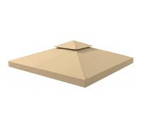 Outsunny Tetto di Ricambio per Gazebo 3x3 m a 2 Livelli Beige