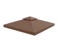 Outsunny Tetto di Ricambio per Gazebo 3x3 m a 2 Livelli Caffè