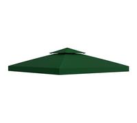 Outsunny Tetto di Ricambio per Gazebo 3x3 m a 2 Livelli da Giardino, Telo Gazebo 3x3 m Resistente all'Acqua in Tessuto Oxford 180g/㎡ e Poliestere Anti-UV con 8 Fori di Drenaggio, Verde Scuro