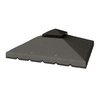 Outsunny Tetto di Ricambio per Gazebo 3x3 m da Giardino, Telo Copertura per Gazebo a Due Livelli Resistente all'Acqua in Tessuto 180g/㎡ Anti-UV 30+ con 8 Fori di Drenaggio, Grigio