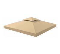 Outsunny Tetto di Ricambio per Gazebo 3x3m a 2 Livelli e Resistente ai Raggi UV, Beige Aosom Italy