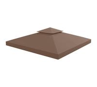 Outsunny Tetto di Ricambio per Gazebo 3x3m a 2 Livelli e Resistente ai Raggi UV, Caffè