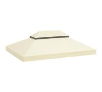 Outsunny Tetto di Ricambio per Gazebo 4x3 m a 2 Livelli da Giardino, Telo Gazebo Resistente all'Acqua in Tessuto Oxford 370g/㎡ Anti-UV 30+ con Fori di Drenaggio, Bianco Crema