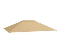 Outsunny Tetto di Ricambio per Gazebo 4x3 m con Presa d'Aria e Fori di Drenaggio, Telo Copertura per Gazebo Resistente all'Acqua in Poliestere 180g/㎡ Anti-UV 30+, Cachi