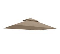 Outsunny Tetto di Ricambio per Gazebo a 2 Livelli 2.44x1.52 m con Tasche Angolari, Copertura per Gazebo da Giardino per Barbecue in Poliestere 160 g/m² UV50+, Cachi