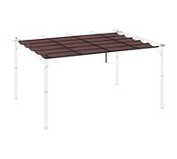 Outsunny Tetto per Gazebo Pergola con 10 Fori di Drenaggio, Telo di Ricambio per Gazebo in Poliestere Traspirante per Pergola da Giardino da 4x3 m, Caffè