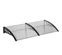 Outsunny Tettoia Esterna Finestre e Porte 200x96cm in Policarbonato Trasparente