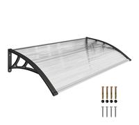 Outsunny Tettoia Esterna Finestre e Porte 303x96cm in Policarbonato Marrone