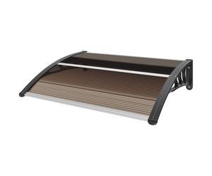 Outsunny Tettoia Moderna Impermeabile Anti-UV in PC 75x100x23 cm Marrone