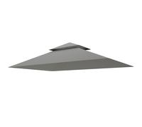 Outsunny Tetto di Ricambio per Gazebo 2.44x1.52 m a 2 Livelli con Tasche Angolari, Copertura per Gazebo da Giardino per Barbecue in Poliestere 160 g/m², UV50+, Grigio Chiaro