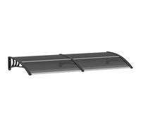 Outsunny Tettuccio da esterno per porte e finestre 196x75 cm Tettuccio per sole e pioggia con copertura in policarbonato Nero