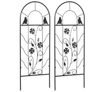 Outsunny Traliccio da giardino set di 2 supporto per piante rampicanti in metallo - 38 x 98 cm nero