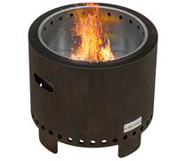 Outsunny Vasca da Fuoco, Focolare, Focolare, resistente alle intemperie, 45 x 45 x 42 cm, Nero + Bronzo