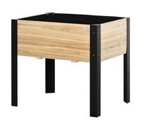 Outsunny Vaso da Giardino su Piedi - Orto - Feltro di Drenaggio Incluso - metallo Nero e Legno di Abete