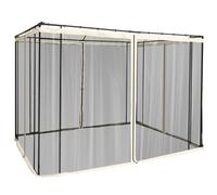 Outsunny Zanzariera per Gazebo 3x3m con Cerniere e Anelli, Pannelli da 302x207cm, Nero/Beige Aosom