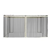 Outsunny Zanzariera per Gazebo 3x4m con Cerniere e Anelli, Pannelli da 352x207cm - Nero/Beige Aosom