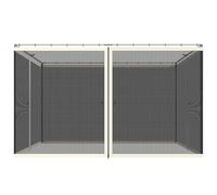 Outsunny Zanzariera per Gazebo Tende di Ricambio 335x207cm Nero e Beige