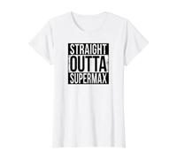 Outta Dritta SUPERMAX Maglietta con Stampa Grafica Economica, Donna, Bianco, S
