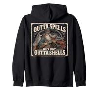 Outta Spells But Not Outta Shells Vintage Wizard Graphic Felpa con Cappuccio