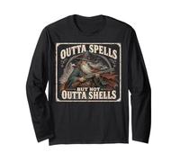 Outta Spells But Not Outta Shells Vintage Wizard Graphic Maglia a Manica