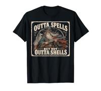 Outta Spells But Not Outta Shells Vintage Wizard Graphic Maglietta