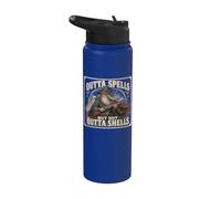 Outta Spells But Not Outta Shells Vintage Wizard Graphic Stainless Steel Insulated Water Bottle