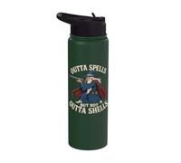 Outta Spells But Not Outta Shells Wizard Fantasy Meme Stainless Steel Insulated Water Bottle