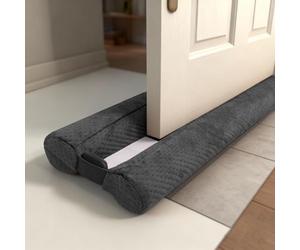 OUTTDID - Paraspifferi sottoporta, sigilli antivento a doppio lato, blocco rumore e brezza per finestre, regolabile da 76 a 91 cm, colore grigio