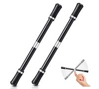 Outus 2 Pezzi Penne Rotanti Penna da Gioco Mod di Filatura con Tutorial, Penna Rotante a Dito Senza Ricarica Penna, Giocattoli per Allenamento del Cervello Rilasciano Stress (Nero e Argento)