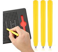 Outus 3 Pezzi Stilo da Disegno Penna Magnetico di Ricambio Penne di Ricambio Magnete per Tavolo da Disegno Magnetico Magnapad dalla A alla Z e Numeri da 0 a 9, Giallo