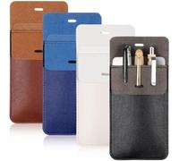 Outus Confezione da 4 custodie protettive tascabili in pelle, portapenne, organizer per cappotti da laboratorio, camicie/penne, fatti a mano, per forniture per ufficio e ospedale (multicolore)