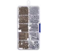 Outus Kit Chiusure per Bracciale Pizzico Piegato Fermagli Aragosta con Anelli di Salto ed Estensori di Catena, 370 Pezzi (Multicolore B)