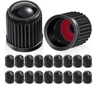 Outus Tappi antipolvere per valvole di pneumatici di auto, moto, autocarri e bicicletta, in plastica, neri, confezione da 20