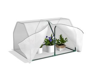 Outusnny Mini Serra in Plastica e Acciaio con Chiusura a Zip Bianco Trasparente