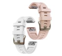 OUTVI Cinturino per orologio Garmin Fenix 5S 6S 7S Pro Solar Silicone Light Gold Buckle Quick Fit 20mm cinturini di ricambio per Garmin Epix Pro Gen 2 42mm Descent Mk2S/3/3i donne bianco marrone