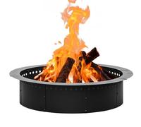 OutVue Anello antincendio da 106,7 cm, grande inserto rotondo per braciere, anello per braciere per campeggio, braciere a legna per cortile, giardino, camino all'aperto, anelli di fuoco fai da te per