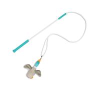 Outward Hound by Tail Teaser Interactive Dog Wand Toy, Squeaky Plush Toy Included, Multicolored
