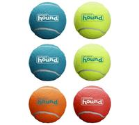 Outward Hound Squeaker Ballz - Confezione da 6 palline da tennis per cani con sonaglio, gioco interattivo per animali domestici sotto i 22,7 kg, palline da allenamento per esercizi indoor e outdoor, M