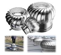 OUUOYSD Cappello del Camino, Ventilatore a turbina da Tetto in Acciaio Inossidabile ad Alta efficienza con Rotazione Non motorizzata(400mm/15.7in)