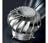 OUUOYSD Tappo per camino, tappo di sfiato del tetto in acciaio inox 304 per dissipazione del calore e rotazione del vento, 23,6 pollici (110 mm/4,3 in)