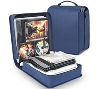 OUUTMEE Custodia per DVD, custodia per CD, con copertina extra larga, 200 unità disco e 100 buste per libretto, colore: blu