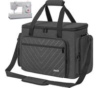 OUUTMEE Custodia per macchina da cucire, borsa da trasporto per macchina da cucire con imbottitura rimovibile, borsa organizer portatile per la maggior parte delle macchine standard, Grigio scuro