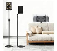 OUUTMEE Supporto per altoparlante regolabile in altezza, altezza regolabile: 80-130 cm, confezione da 2, adatto per una vasta gamma di modelli di altoparlanti