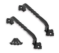 Ouvin Maniglione per porta, cancello in legno da giardino, porta di capanno, fienile, armadio, 2 pz. , nero