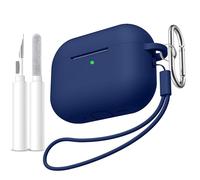 Ouwegaga Cover per AirPods Pro 3 Case 2025 - Antiurto Silicone Protettiva custodia compatibile con Apple AirPods Pro 3ª Generazione, Dotata di kit di Pulizia, Moschettone & Cordino -Blu Navy