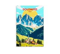ouweri Poster vintage con Dolomiti Italia, decorazione artistica da parete su tela, decorazione per la casa, idea regalo, 20 x 30 cm