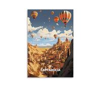 ouweri Poster vintage da appendere alla parete della Cappadocia Turchia, decorazione per la casa, per camera da letto, decorazione artistica da parete per camera da letto, quadro estetico 40 x 60 cm