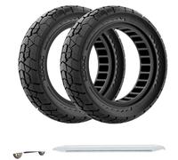 OUXI 10x2.5 Off Road Tire per Ninebot F20/F40/G30/mi4 ULTRA/mi4, 10'' pneumatici solidi 60/70-6.5 con strumento di montaggio per scooter elettrico, 10 x 2.5'' ruote Scooter per anteriore (Nero 2pcs)