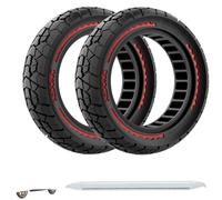OUXI 10x2.5 Off Road Tire per Ninebot F20/F40/G30/mi4 ULTRA/mi4, 10'' pneumatici solidi 60/70-6.5 con strumento di montaggio per scooter elettrico, 10 x 2.5'' ruote scooter per anteriore(Rosso 2pcs)